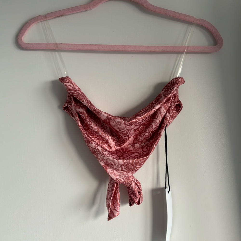 Strapless paisley top
